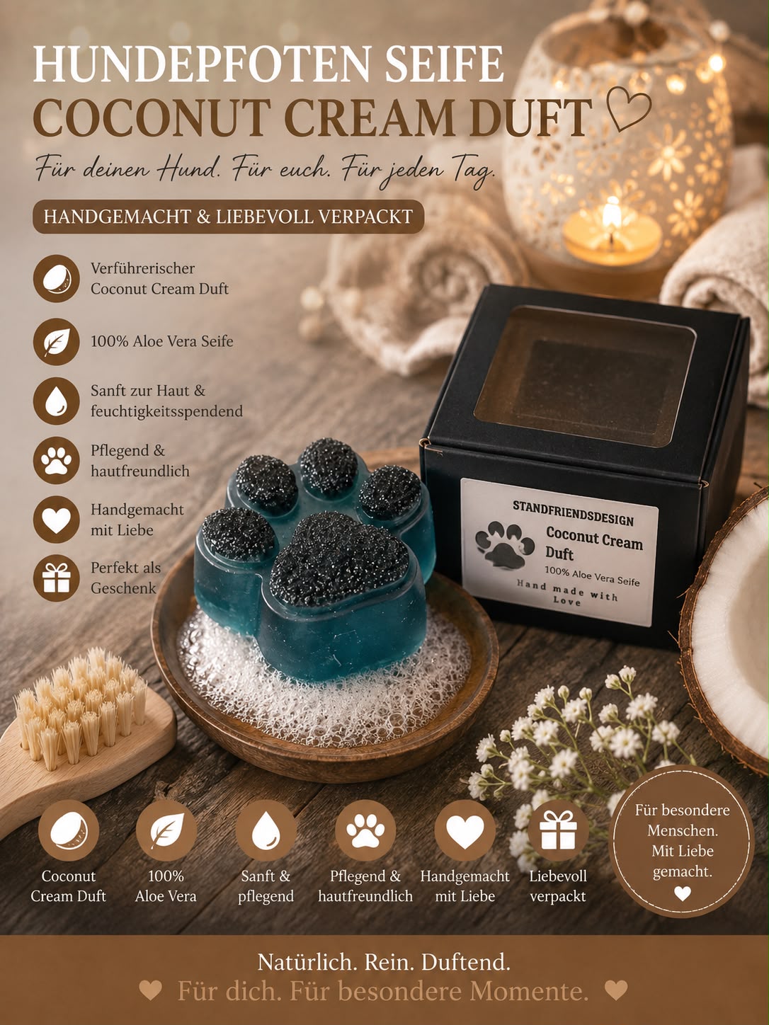 Pfoten Seife duft Coconut- Cream