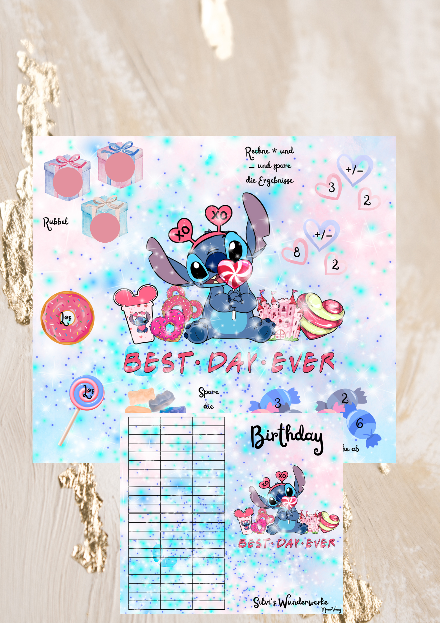 Blaues und Rosanes Monster Binder oder Ohne