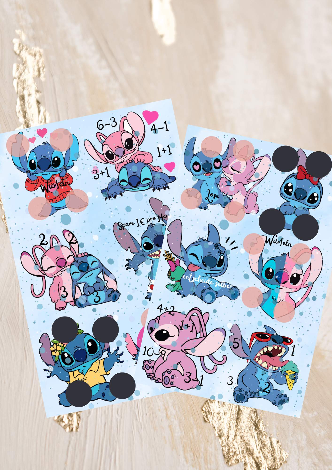 Blaues und Rosanes Monster Binder oder Ohne