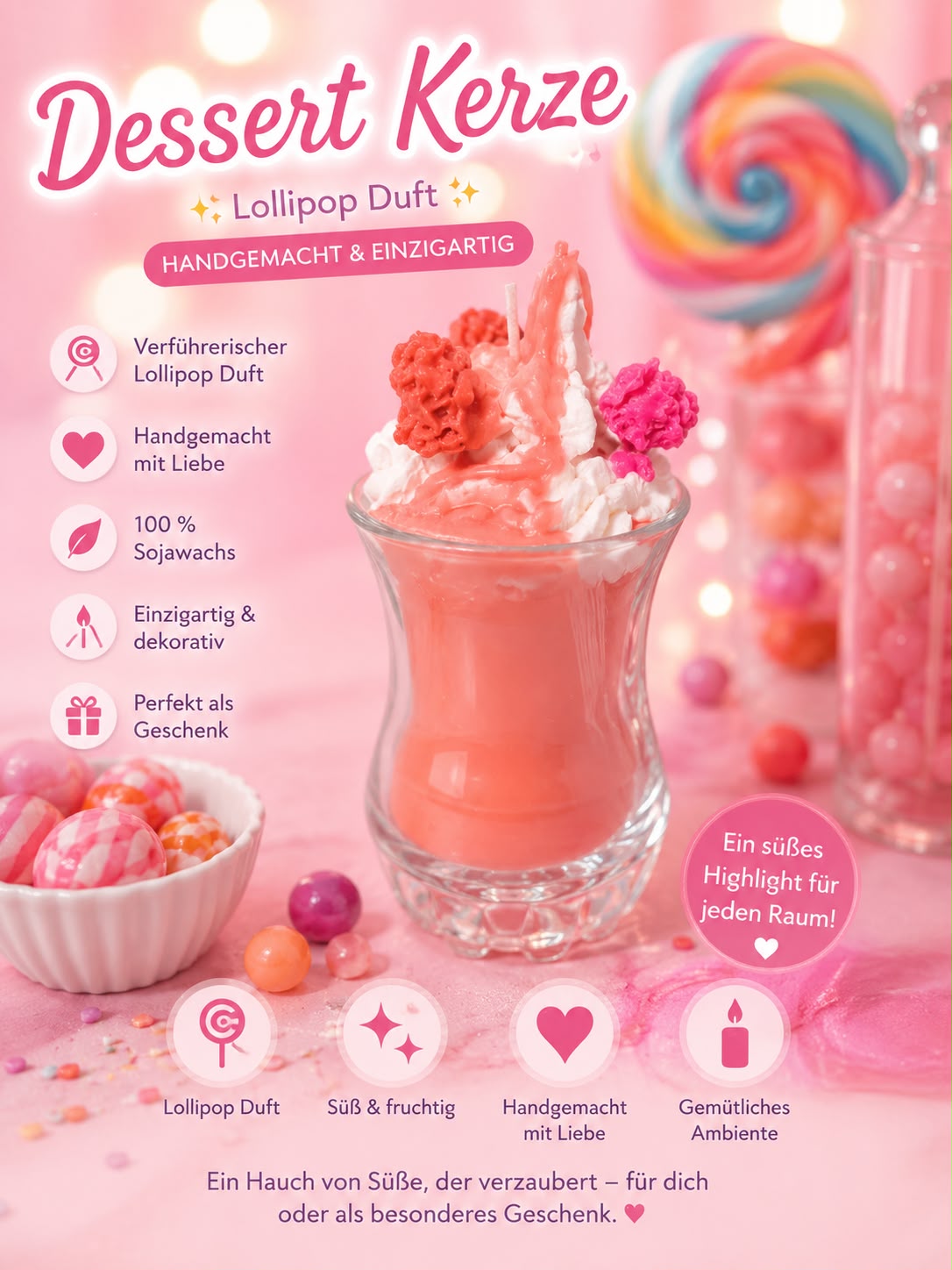 Dessert Kerze klein