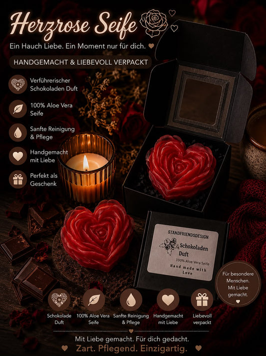Herzrosen Seife Schokoladen Duft