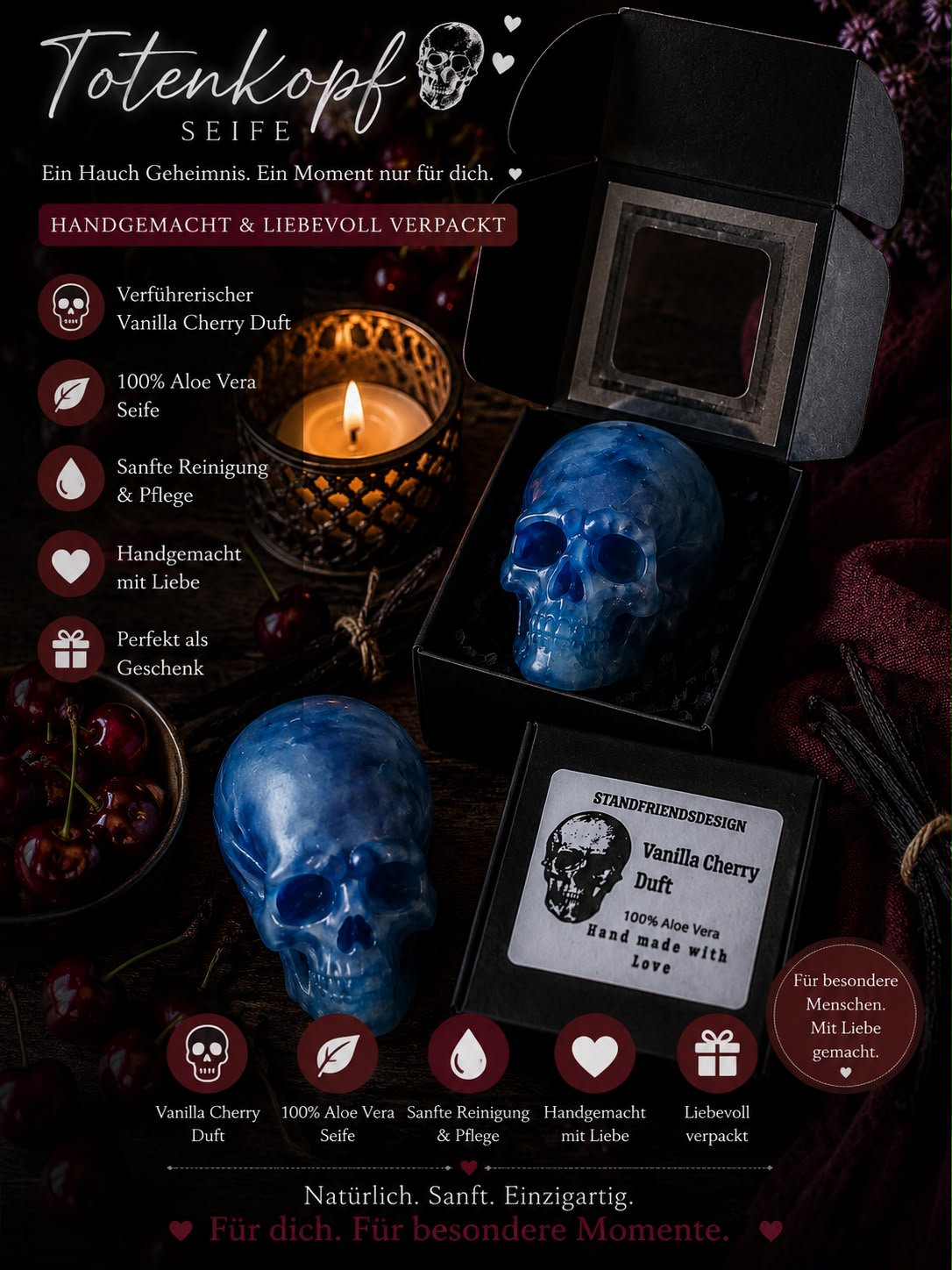 Totenkopf Seife Vanilla Cherry Duft