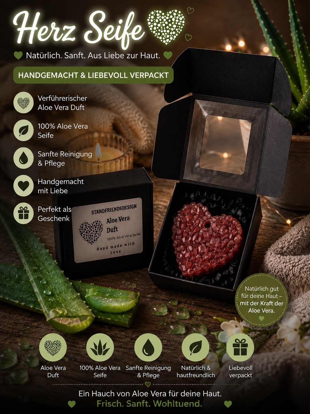 Herz Seife Aloe Vera Duft