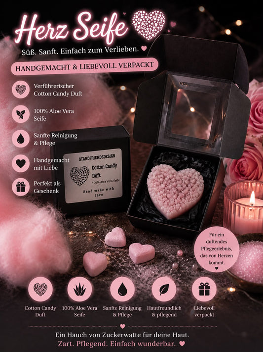 Herz Seife Cotton Candy Duft