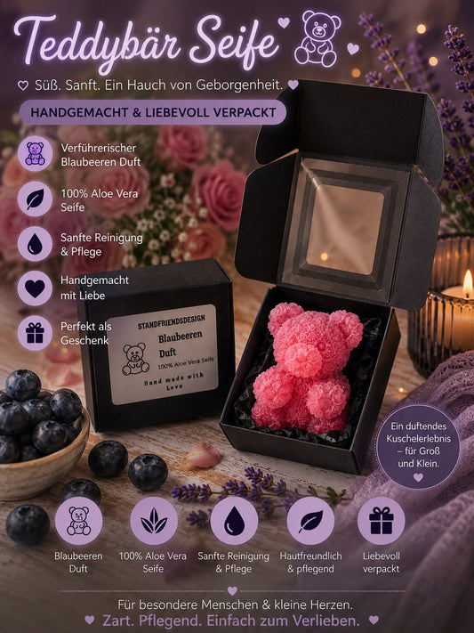 Teddybär Seife mit Blaubeeren Duft
