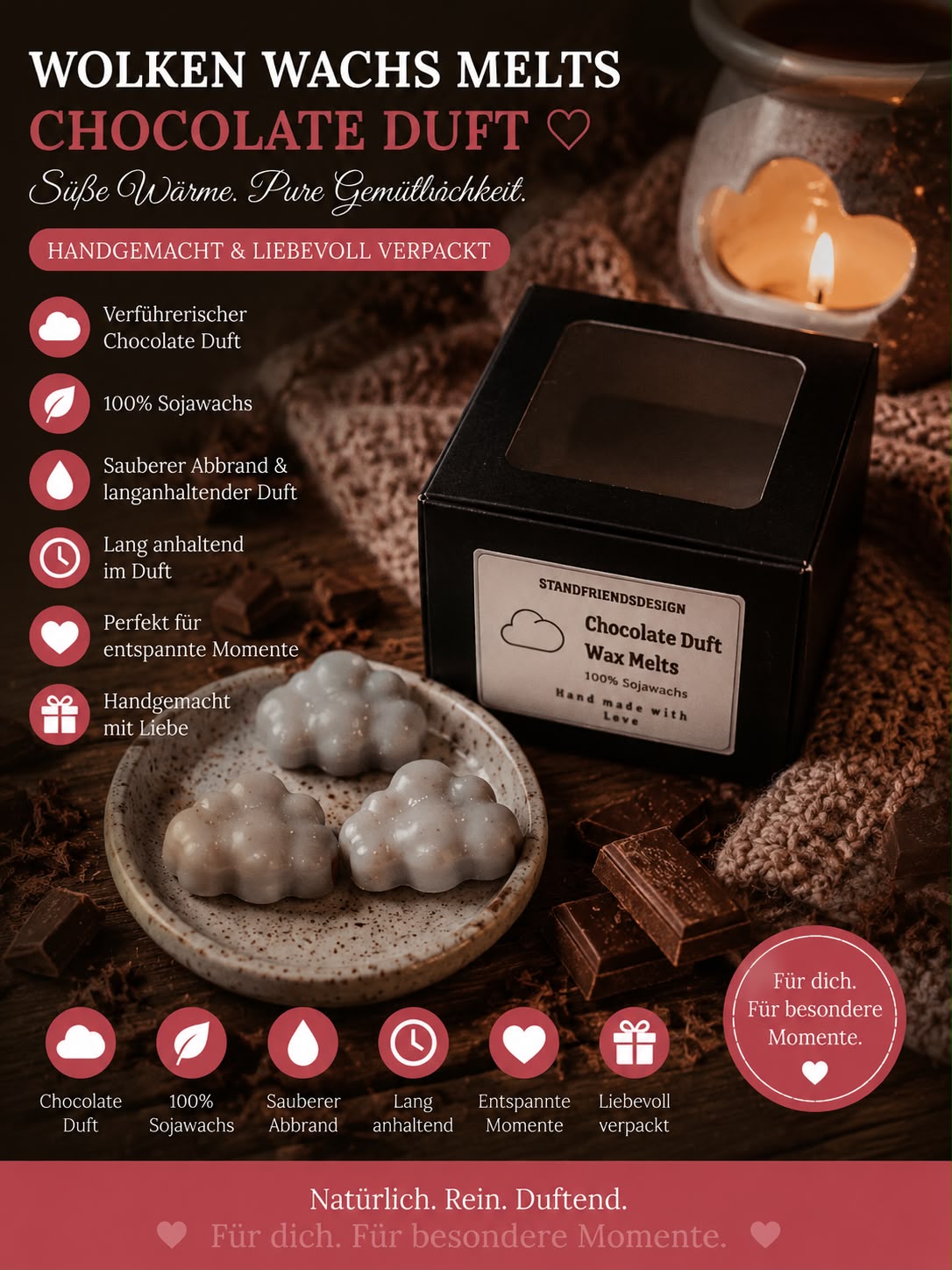 Wolken Wchs Melts Chocolate Duft