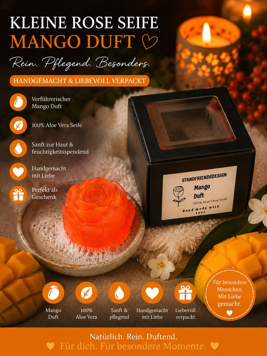 Kleine Rosen Seife Mango Duft