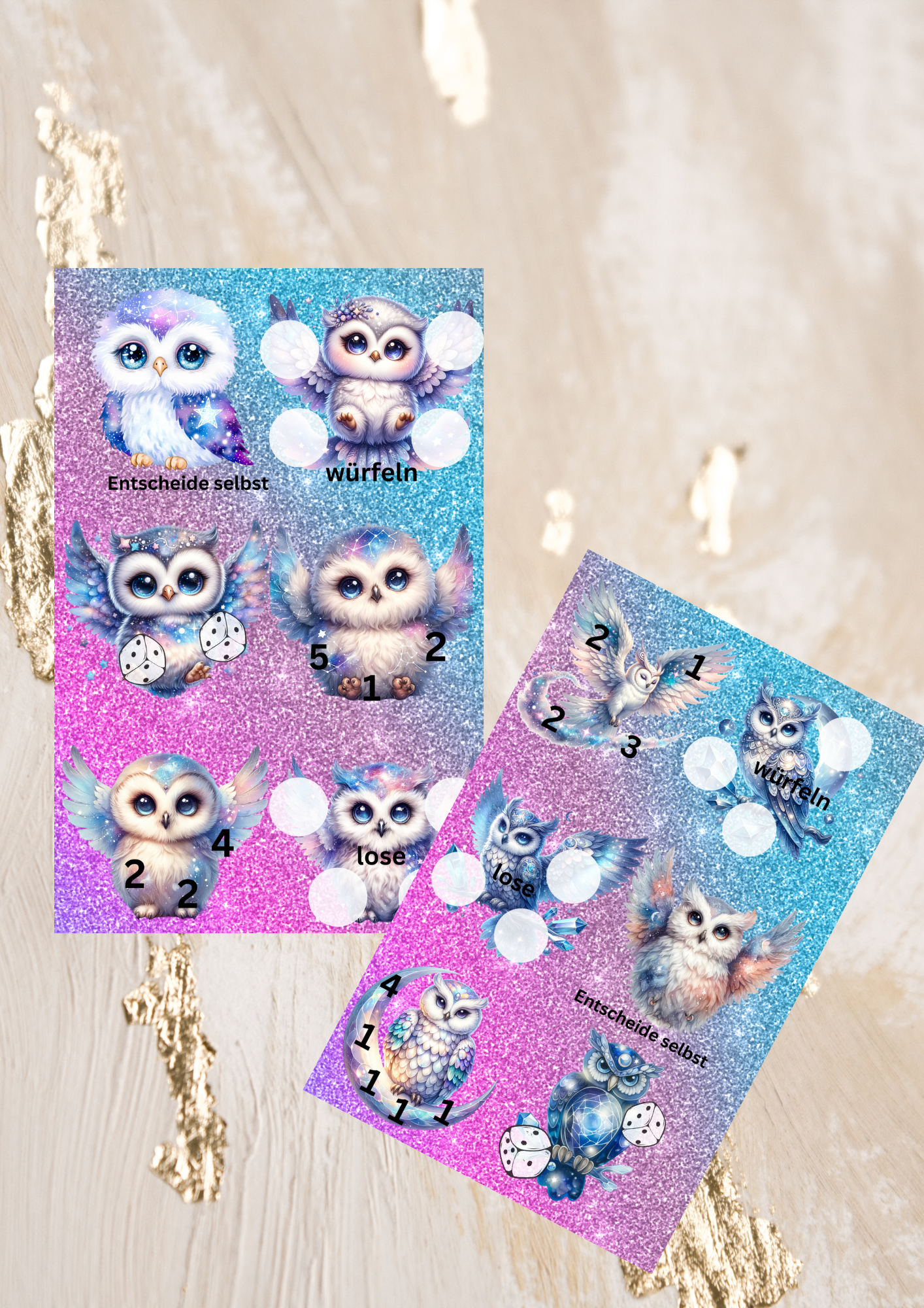 Glitzer Eulen Jahreschallenge